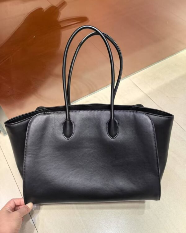 Top-grain leather handbag