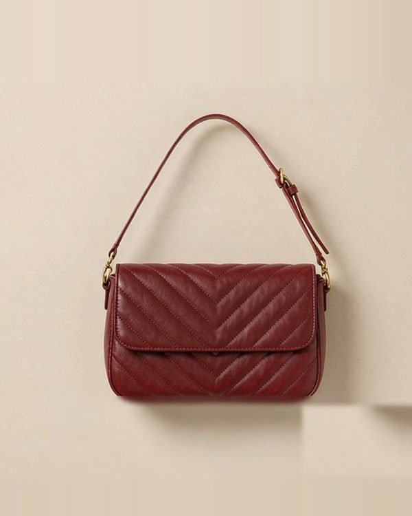 Deep Red Quilted Mini Crossbody
